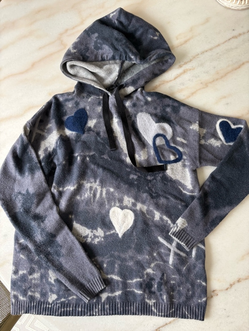 Super soft, blue hooded sweater size medium